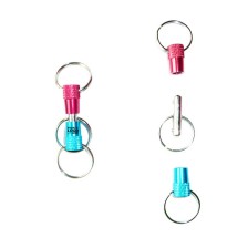 Aluminum Pull Apart Keychain with 3 Split Ring